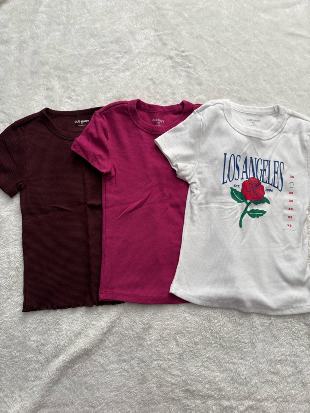 Old Navy Short Sleeve Tees - White, Pink, Burgundy